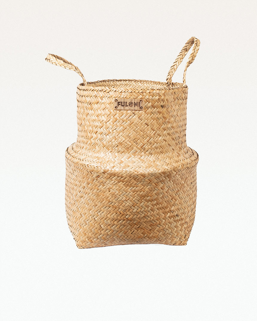Pink - Sitalpati शीतल पाटी Grass Handwoven Sling Bag with Leather Flap